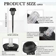 Exterminador de insectos solar con modos de luz duales, lámpara LED impermeable, lámparas con trampa para mosquitos, ideal para jardín, césped, camping, uso al aire libre - colores - Ver 2