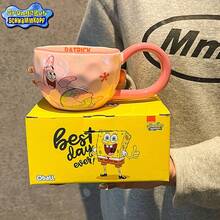 SpongeBob SquarePants Cốc sữa, cốc cà phê bằng gốm chịu nhiệt cao, thiết kế tay cầm lớn kiểu SquarePants, vật dụng trang điểm thời trang, cốc chịu nhiệt cao, thiết kế tay cầm chống bỏng, kiểu dáng SquarePants dễ thương, quà tặng cho gia đình và bạn bè, quà lưu niệm, vật phẩm lễ hội - Nhiều màu - Xem 9