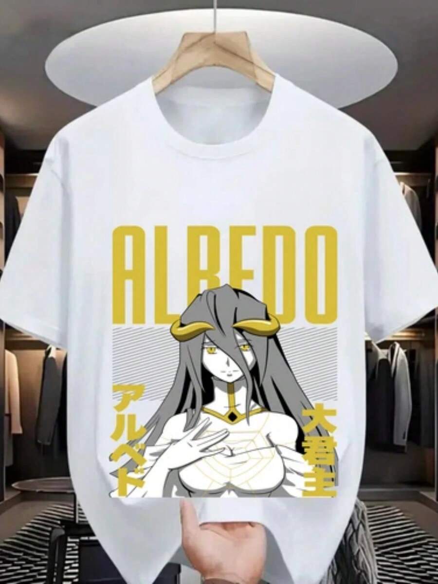 Overlord Ainz T-Shirt Ooal Gown Albedo Overlord Anime Manga Gifts Shirt All Size - 黑色 - 查看 1