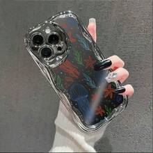 1 unidad Patrón submarino medusas estrellas conchas algas Funda para iPhone 16 e, fabricada en TPU suave y flexible, con gran resistencia a la deformación y protección contra el amarilleo. Cuenta con un exclusivo borde ondulado y acabado electrobrillante de estilo elegante. Brinda protección integral para el móvil y la cámara, resistente a impactos, arañazos y decoloración a largo plazo. Perfecta para el uso cotidiano, trabajo y viajes. - Plateado - Ver 2