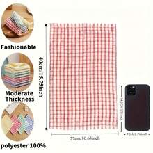 8 Pieces Of Highly Absorbent Cleaning Cloths - Heavy-Duty Dish Towels, Multi-Purpose For Kitchen, Restaurant, And Living Room Cleaning - Quick-Drying, Reusable Napkins And Tea Towels - Stackable Design For Space-Saving Storage - Suitable For Home, Restaurant, Cafe, Kitchen Essentials, Checkered Pattern, Durable Fabric, Multi-Purpose Towels, Restaurant Supplies, Kitchen Wipes, Kitchen Towels, Kitchen Tea Towels, Kitchen Napkins, Kitchen Accessories - 8 Items - View 3