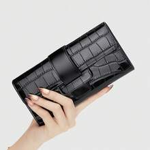 Cardholder Integrated Large-Capacity Wallet, Multifunctional, Niche Style Women's Wallet, Genuine Leather - Black - View 8