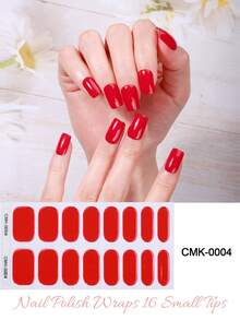 16 pièces Autocollants de gel pour ongles semi-durcis blanc laiteux, couleurs à la mode, gel adhésif longue durée et couvrance intégrale - Rose vif - Voir 7