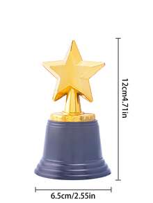 1pc Plastic Gold Trophy, Award Ceremony Decor, Party Favor - Gold - View 15