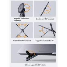 Giá đỡ/chân đế từ tính 3 trong 1, phù hợp cho điện thoại, máy tính bảng, máy tính xách tay, giá đỡ đa chức năng gấp gọn chắc chắn, di động, giá đỡ máy tính bảng, tương thích với iPhone/các thiết bị, dùng cho du lịch, văn phòng và sử dụng. - Xem 5