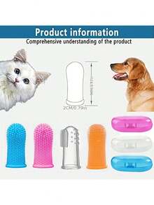 Bàn chải đánh răng ngón tay siêu mềm cho thú cưng, chất liệu silicon, giúp làm sạch răng, phù hợp cho mèo và chó. - Nhiều màu - Xem 4