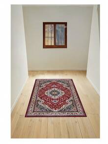 Alfombra moderna turca Almohadilla de área con estampado minimalista + Opciones de tamaño de 80x250 cm a 180x280 cm Fabricada en Turquía - Púrpura malva - Ver 2