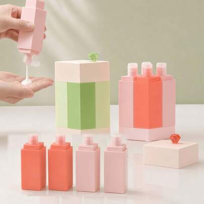 4 In 1 Travel Refillable Toiletry Bottles, Leak Proof Airplane Approved Portable Dispensers For Travel Business Trip Gym Vacation
