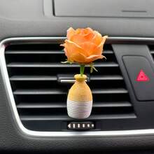 Simulation Rose Flower Shaped Car Air Vent Fragrance Clip, Floral Air Freshener Decor For Car Interior - Lily - View 14