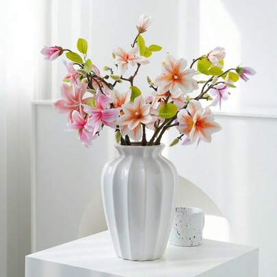 Artificial Magnolia Flower Bouquet, Suitable For Scene Decoration, High-End Realistic Chinese Magnolia Fake Flowers, Suitable For Wedding Use