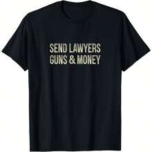 Send Lawyers Guns And Money - Vintage Style - T-Shirt - Black - View 1