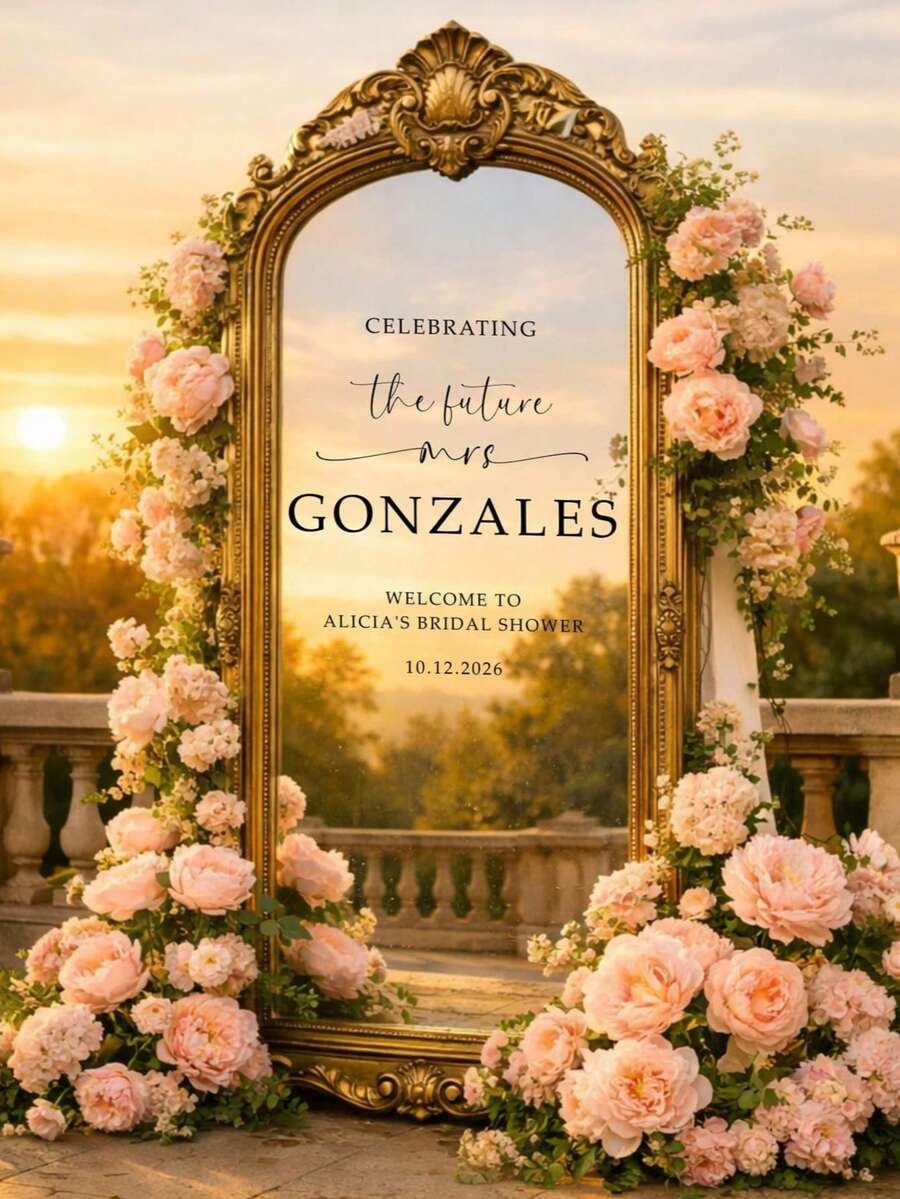 Pegatina personalizada de espejo para el gráfico de asientos de la boda - Decoración de boda Pegatina de boda DIY - Pegatina de gráfico de asientos de espejo Bienvenido a la pegatina de espejo de la boda - Multicolor - Ver 1