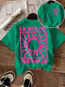 Camiseta a la moda  LUNE con una estética dulce de fruta tropical papaya.Camiseta retro de un mercado local de agricultores de frutas - Vert - Ver 4
