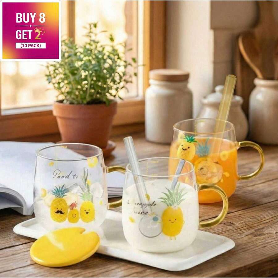 [$2.99 Shipping Included On All Items]10 PCS (Buy 8 Get 2 Free) 4-Inch Reusable Glass Straws, Short Straight Glass Drinking Straws In Clear/Mixed Colors For Cocktails & Juice