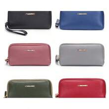 Fashionable Women's Clutch Wallet With Lychee Pattern, Casual Women's Handbag, Small Square Clutch Bag - Burgundy - View 2