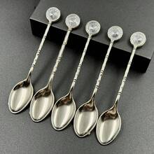Luxury Crystal Teaspoon Set - Gold & Silver Vintage Bamboo Design Suitable For Coffee, Desserts And Parties. Stylish Table Decor! - View 11