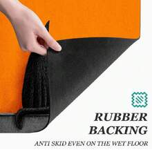 1pc Orange Background Black Cat Print Absorbent Mat/Drying Mat For Coffee Maker, Tableware - Absorbent Polyester Desktop Protective Mat With Rubber Anti-Slip Pad, For Kitchen Counter Decor, Home Bar And Dining Table - Multicolor - View 10
