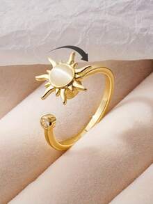 1枚旋转太阳造型女士休闲仿水晶戒指 - 戒指 - 查看 1
