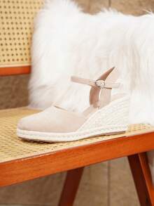 Women's Elegant All-Season Platform Wedge Sandals,Summer Shoes - Apricot - View 5