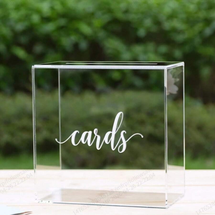 1pc Transparent Acrylic Card Holder Box - Elegant Transparent Gift Box Designed For Weddings, Birthdays, Parties, Graduations And Other Special Occasions, Waterproof And Durable Rectangular Card Box With Snap Closure, Suitable For Wedding Guest Book. The Modern Acrylic Gift Box Exudes An Elegant Transparent Aesthetic, Making It The Perfect Companion For Wedding Ceremonies. - 1PC - View 1