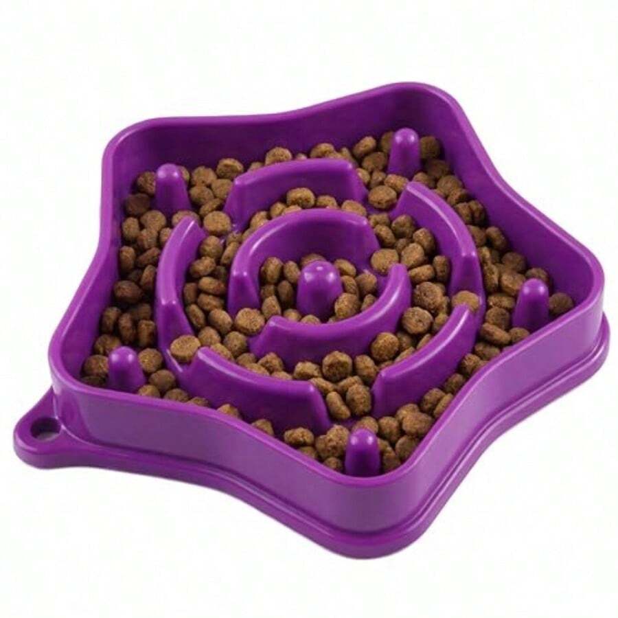 Pet Slow Feeder Bowl For Small Dogs Puzzle Feeder For Petite Dogs Anti-Choking Slow Eating 350ML Capacity Small Size - Màu tím - Xem 1
