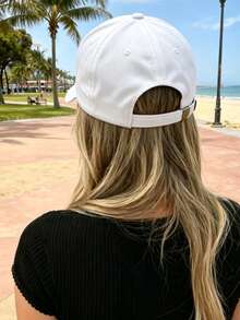 California Los Angeles Print Font Pattern 1pc Unisex Adjustable Baseball Cap Hat For Men Women Machine Washable Outdoor Sun Hat For Beach Camping Sports And Leisure Hat A Perfect Gift For All Seasons - trắng - Xem 5