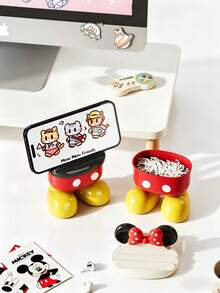 Disney 1 hộp đựng đồ có thể tháo rời, hộp đựng tăm bông kèm giá đỡ điện thoại, hộp đựng đồ dùng văn phòng, đồ trang trí nhà cửa hình hoạt hình tích hợp giá đỡ điện thoại/máy tính bảng, tiện lợi khi xem phim, làm việc, gọi video, món quà tuyệt vời cho người hâm mộ. - Nhiều màu - Xem 2