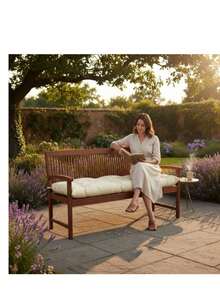 45 X 100 Cm Soft Fiber Filled Bench Cushion, Single Seat Pad (Bottom Only), Made In Turkey - Apricot - View 2