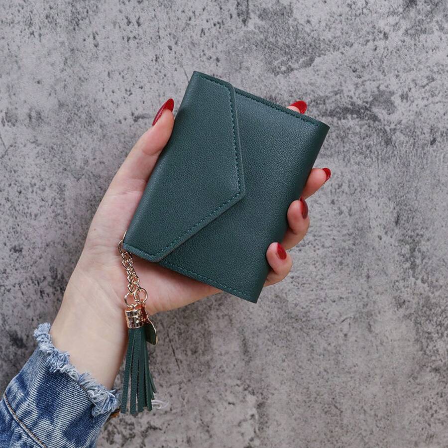 Women's Small Wallet Student Clutch Fashion Coin Purse Handbag - Green - View 1