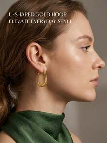 Wedding Party Bridesmaid Proposal Headband Heart-Shaped Glasses Gift, Suitable For Giving To Ladies, Couples, Family Members, Friends, Etc./1 Pair Vintage Boho Timeless Twist Detail Open C-Shaped Chunky Hoop Earrings, High-Grade Gold-Plated Hypoallergenic Stainless Steel, Tarnish-Free,Travel,Birthday - Multicolor - View 9