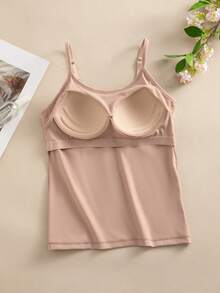 3pcs/Pack Multi-Color Solid Color Underwear Tank Tops, Fixed Cup Adjustable Shoulder Straps, Soft Suit-Like Fabric Layering Camisole - Multicolor - View 7