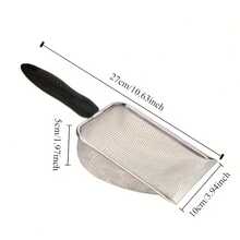 High-End Upgraded Stainless Steel Cat Litter Scoop, Easy To Clean And Durable, Suitable For Scooping Fine Granule Cat Litter, Cat Supplies, Pet Supplies - Black Handle Version - View 4