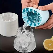 1pc Round Cylinder Tray Silicone Ice Mold, Ice Bucket, Easy Release Professional Tool & Gadget, Mold & Tray - Baby Blue - View 8