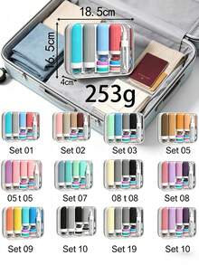 1/14pcs Travel Toiletry Bottles Set, Leak-Proof Plastic Containers With Caps, Refillable Spray Bottles, Transparent Plastic Bottles Wholesale, Suitable For Vacation, Business Trip, Fitness And Other Scenarios, Multiple Colors Available - Multicolor - View 4