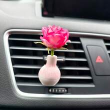 Simulation Rose Flower Shaped Car Air Vent Fragrance Clip, Floral Air Freshener Decor For Car Interior - Lily - View 16