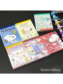 SNOOPY Sticky Notes Set, 6 Classic Themes Randomly Shipped: Blue Polka Dots, Four-Leaf Clover, Green Plaid, Red Stripes, Grid, And Running. Made Of Thick, Smooth Paper With Clear Printing. Suitable For Diaries, Memos, And Note-Taking, Great For Students, Journal Lovers, And Daily Office Use. Practical And Versatile As Christmas Gifts And Stationery. - Multicolor - View 7