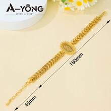 Vòng tay đồng xu thời trang Dubai mạ vàng 24k, vòng tay charm cưới Ả Rập dành cho phụ nữ Hồi giáo Trung Đông, trang sức đeo hàng ngày và dự tiệc. - Vòng tay tiền xu - Xem 10