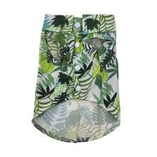 YOKLUN 1pc Pet Floral Print Shirt, Casual Comfortable Beach Style Pet Clothing For Spring/Summer, Suitable For Small Dogs And Cats, Can Be Given As Holiday Gift - Green - View 2
