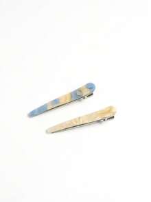 女款與女孩時尚極簡醋酸纖維鱷魚髮夾 6.5cm/2.56in，精緻奢華高品質合金側夾，休閒優雅小髮夾，簡單佩戴，百搭質感髮飾，髮滑夾，抓夾 - 彩色 - 查看 10