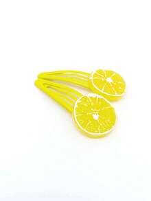 2/4 piezas Pinzas para el cabello con forma de rodaja de limón amarillo para mujeres y niñas, pinzas de presión con forma de fruta linda, accesorios para el cabello con forma de flor, pasadores de estilo estético Y2K, decoración de cabello dulce Girlcore de verano, pinzas de cabello ligeras para uso diario, accesorios para el cabello lindos y frescos, regalo de accesorios para el cabello, pinzas para el cabello, clips para el cabello - Amarillo - Ver 5