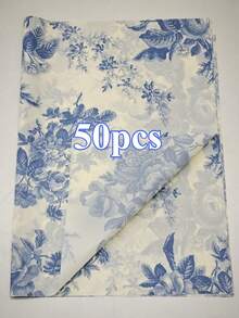 10/20/25/50 Pcs Peony Blue And White Pattern Thin Paper, Suitable For DIY Crafts, Party Gifts, Bouquet Wrapping, Clothing Packaging And Birthday Gift Decoration - Peony Blue and White Porcelain - View 9