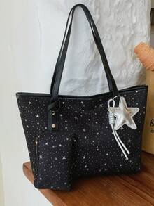 Nuevo bolso de hombro de lujo y versátil con decoración de estrellas para mujer - Multicolor - Ver 14