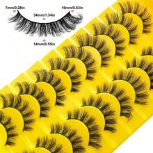 10 Pairs Fluffy & Natural False Eyelashes, Natural Dense Curly Slim Faux Mink, 3D Stereo Lifting Effect, Lightweight & Easy To Use, Reusable Feathery Fake Lashes, For Daily Makeup, Cosplay, Dramatic Lash Extension - Black - View 3