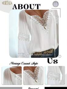Áo khoác ngoài cỡ lớn màu trắng phối ren, chất liệu chiffon, kiểu trễ vai, tay áo loe rộng rãi có dây rút, cổ chữ V thắt nơ, nhẹ và thoáng khí, thích hợp cho mùa hè, đi biển, hẹn hò, thiết kế thanh lịch và tôn dáng, trang phục thường ngày đa năng. - trắng - Xem 1