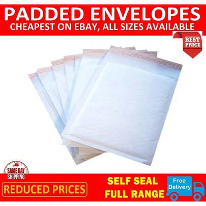 200 X D/1 WHITE PADDED BUBBLE BAGS ENVELOPES 170x245mm (EP4)