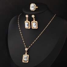 3pcs Multicolor Pendant Necklace, Unique Design Luxury Versatile Necklace, Ring, Earring Jewelry Set For Women, Suitable For Party, Daily Wear, Holiday Gift - Multicolor - View 8