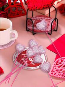 12 que cắm hoa hình trái tim 3D lấp lánh màu đỏ hồng bằng xốp, thích hợp làm quà tặng Ngày Valentine, đám cưới, Ngày của Mẹ, phụ kiện tự làm bó hoa, que cắm hoa hình trái tim lấp lánh mềm mại, phụ kiện cắm hoa Valentine, đồ trang trí nhà cửa, quà tặng bạn bè, đám cưới, trang trí nhà cửa, đồ dùng tiệc tùng, trang trí đám cưới cô dâu. - Nhiều màu - Xem 4