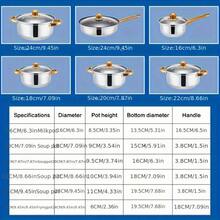 Stainless Steel Casserole Saucepan Stock Pot Set Kitchen Induction Cookware - View 5