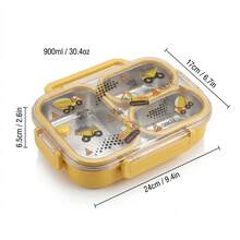 Caja de almuerzo de acero inoxidable 304 de 900ML con compartimentos, caja bento dividida, contenedor de almuerzo sellado a prueba de fugas, contenedor de almacenamiento de alimentos de gran capacidad portátil para frutas y ensaladas, apto para calentar con agua caliente, apto para lavavajillas & microondas, adecuado para estudiantes y adultos para usar en casa, escuela, oficina, picnic, regreso a la escuela - Multicolor - Ver 18