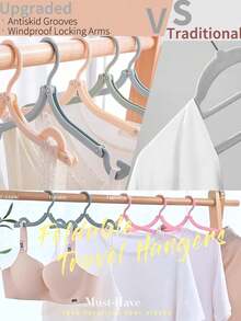 1/6/10pcs Travel Hangers, Portable Foldable Clothes Hangers For Cruise, Travel Accessories, Foldable Drying Rack - Multicolor - View 8